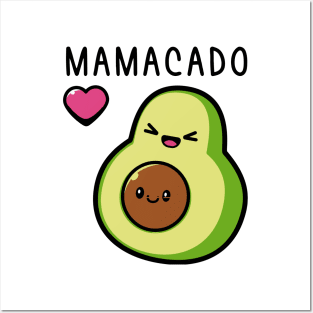 Womens Mamacado Pregnancy Mother Cute Avocado Fruit Pregnant Mom Posters and Art